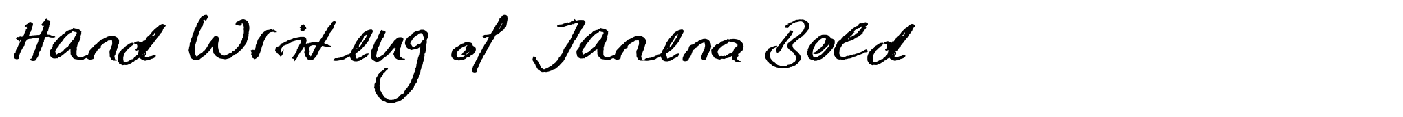 Hand Writing of Janina Bold image